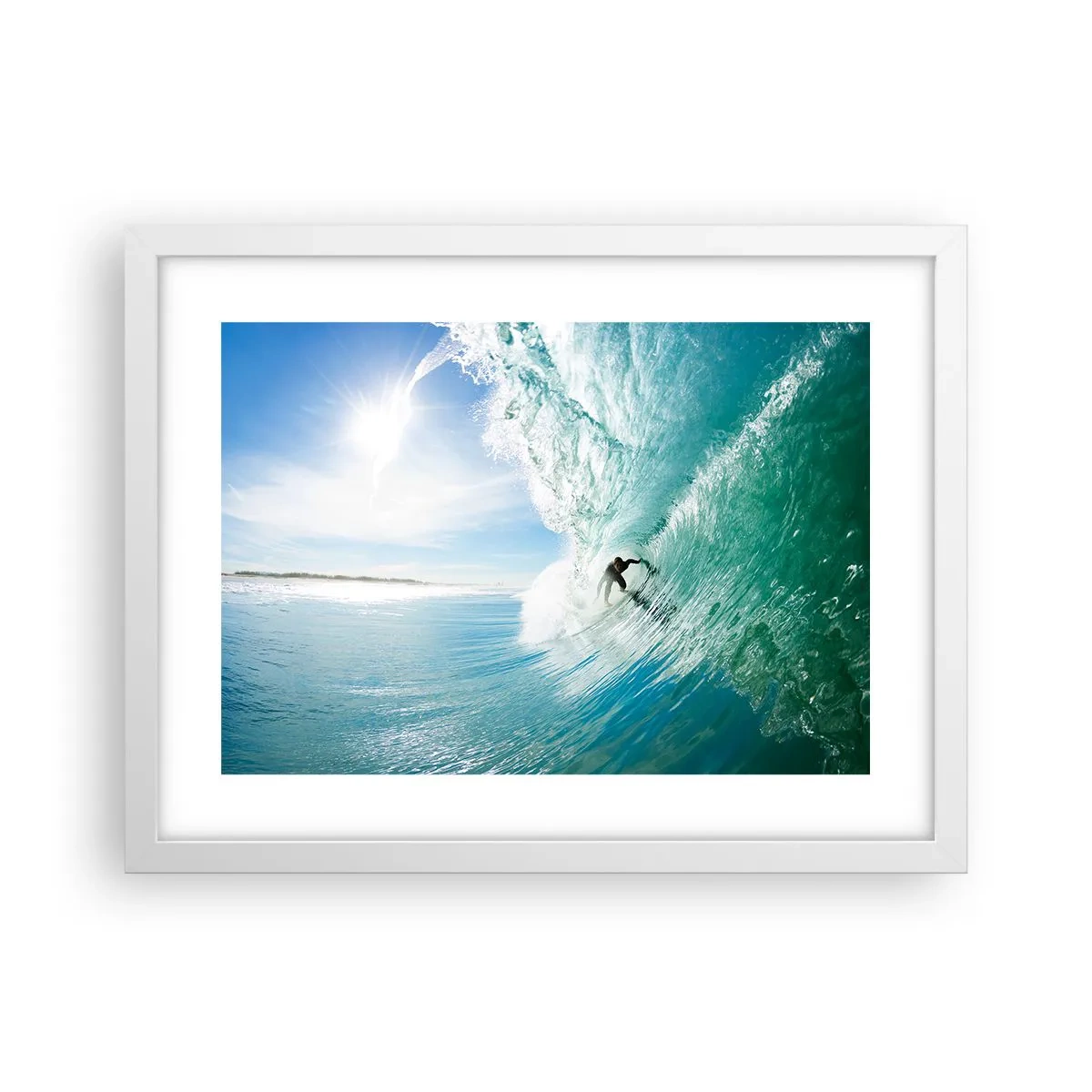 Poster în ramă albă - Întotdeauna pe val - 40x30 cm