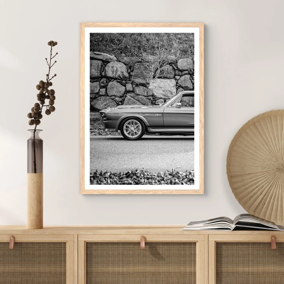 Poster în ramă de stejar deschis - Legenda anilor '60. - 70x100 cm