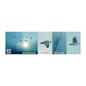 Mostră tapet Premium Canvas - Adio vară pentru un an - Peisaj, Barză, Păsări - 100x30 cm