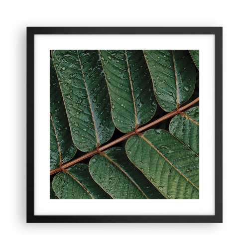 Poster în ramă neagră - Într-un ritm verde - 40x40 cm
