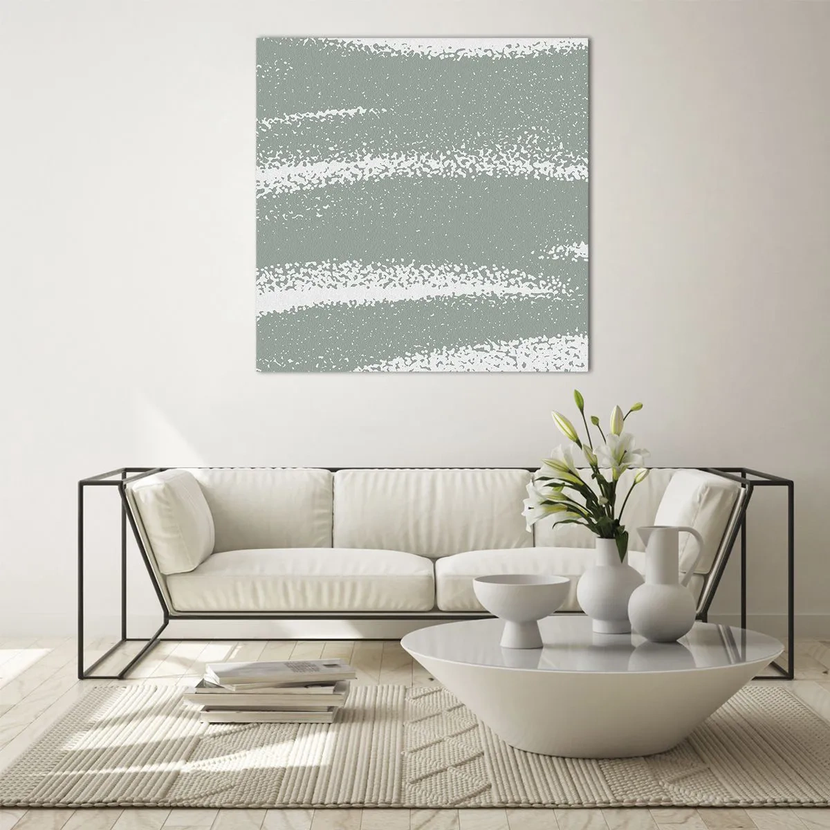 Tablou pe sticlă - Abstracție în stil de iarnă - 30x30 cm