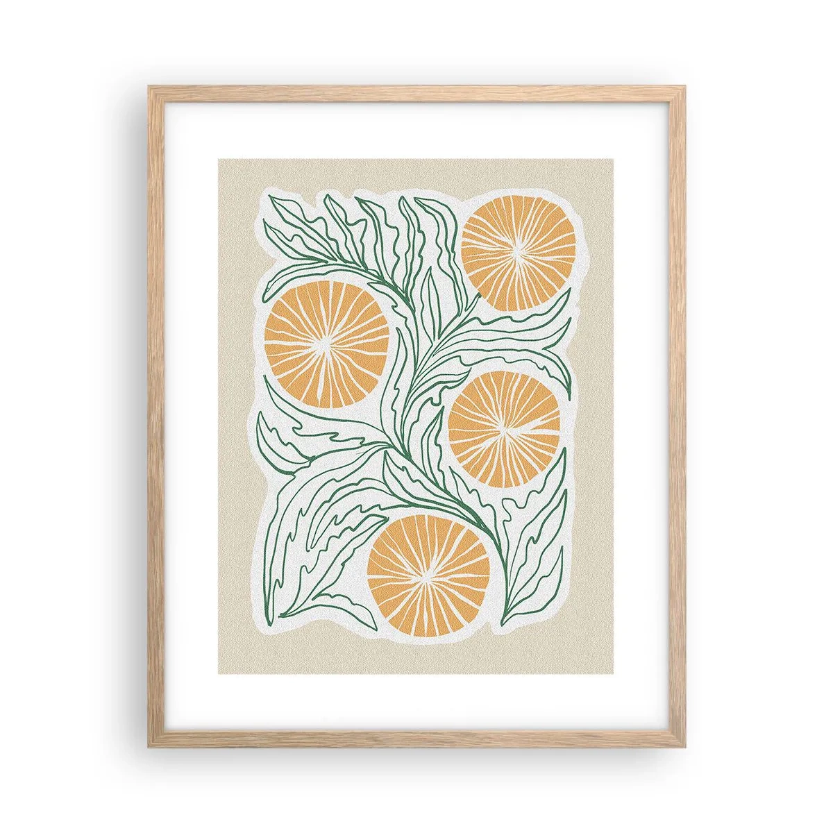 Poster în ramă de stejar deschis - Etnic cu o notă de abstracție - 40x50 cm