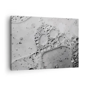 Tablou pe pânză Canvas - Model cu bule alb-negru într-un stil minimalist - 70x50cm - Amprenta spumoasă - Decorațiune modernă pentru perete pentru living și dormitor ARTTOR