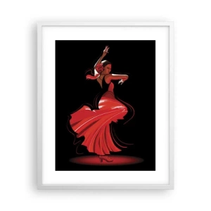 Poster în ramă albă - Spiritul înflăcărat al flamenco-ului - 40x50 cm