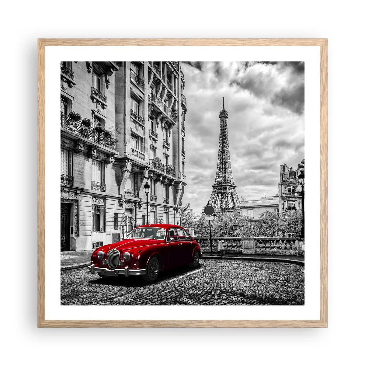 Poster în ramă de stejar deschis - Prădător în oraș - 60x60 cm