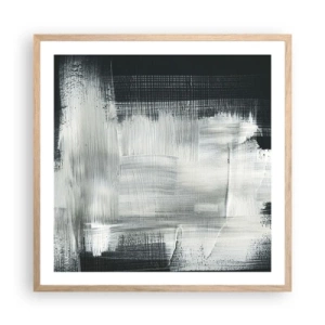 Poster în ramă de stejar deschis - Țesut vertical și orizontal - 60x60 cm