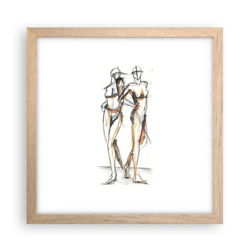 Poster în ramă de stejar deschis - Un studiu de farmec - 30x30 cm