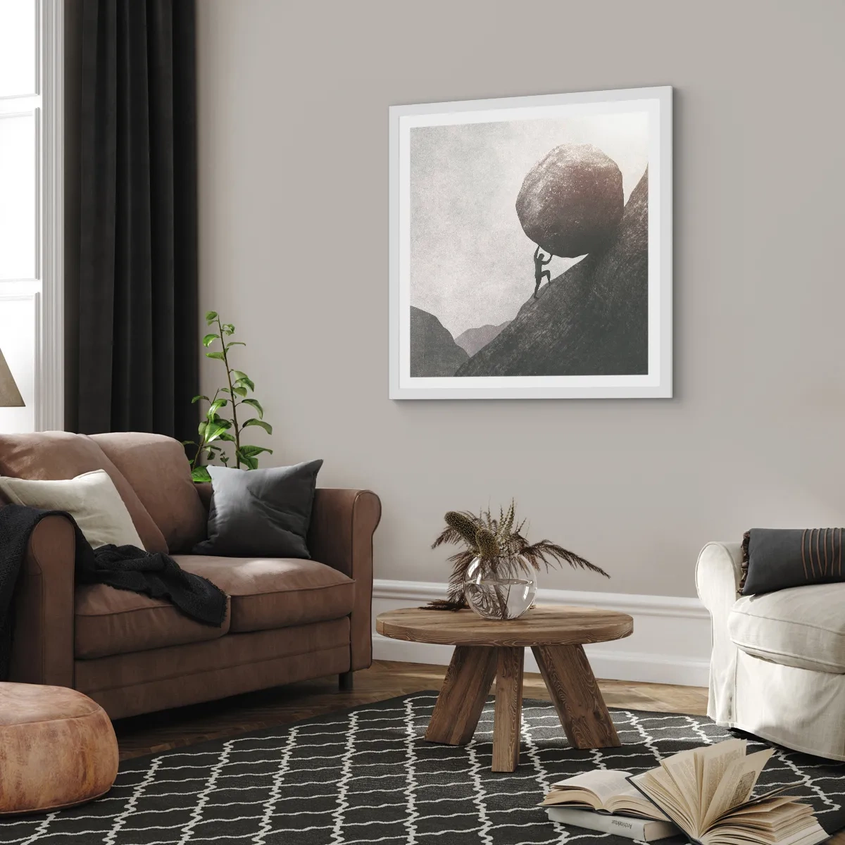 Poster în ramă albă - Cred, în ciuda așteptărilor - 60x60 cm