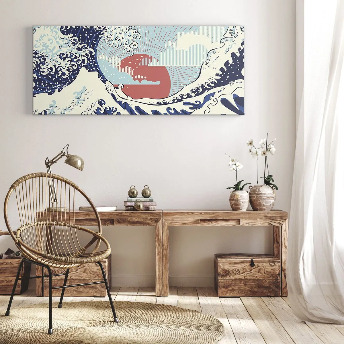 Tablou pe pânză - Din inspirații japoneze - 100x40 cm