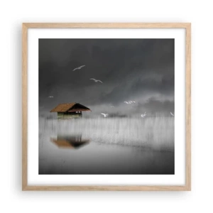 Poster în ramă de stejar deschis - Adăpost de ploaie - 50x50 cm