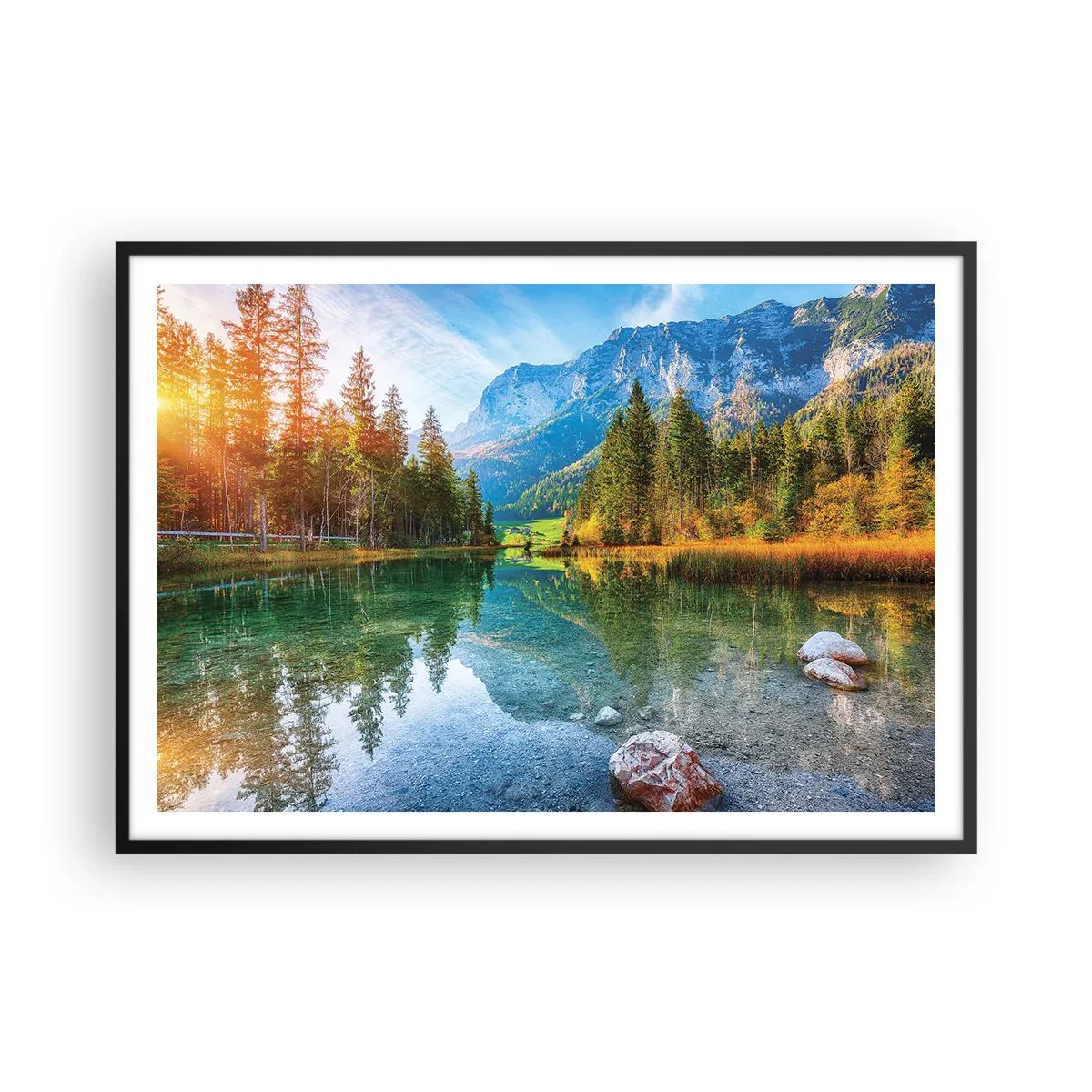 Poster în ramă neagră - Blândețea toamnei - 100x70 cm