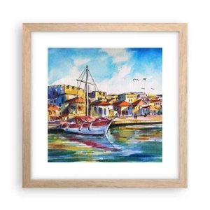 Poster în ramă de stejar deschis - Curcubeu după-amiază - 30x30 cm