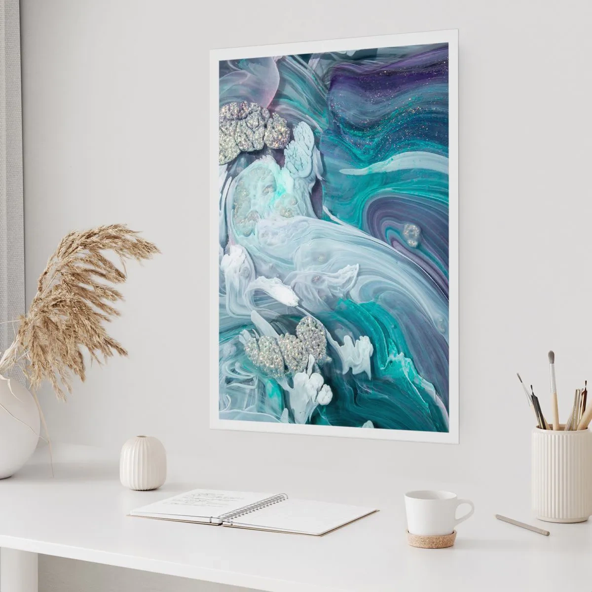 Poster - Râuri de albastru - 70x100 cm