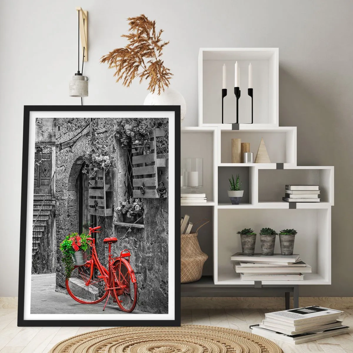 Poster în ramă neagră - Alee din Toscana - 61x91 cm