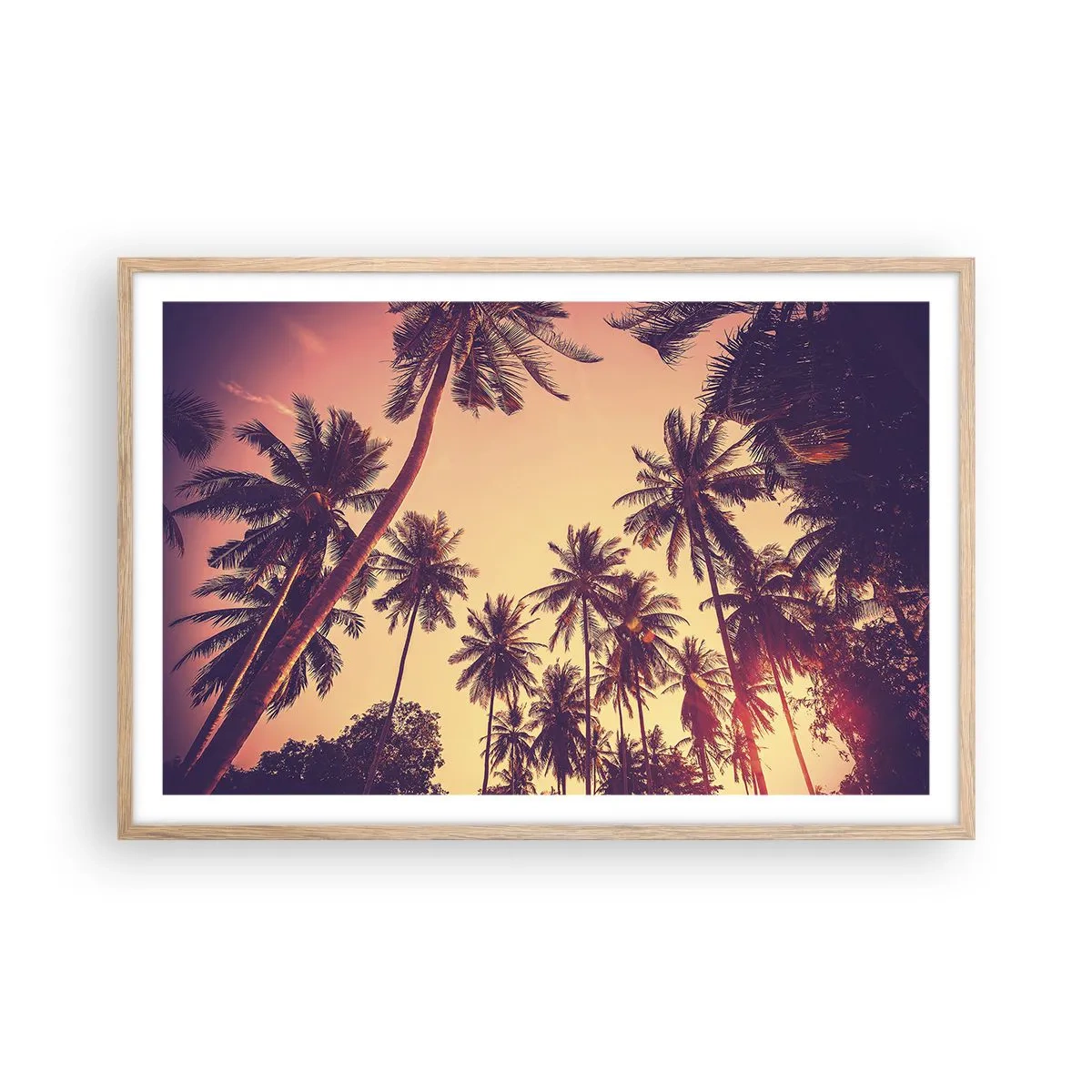 Poster în ramă de stejar deschis - Variație tropicală - 91x61 cm
