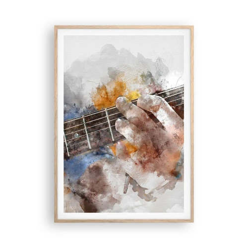 Poster în ramă de stejar deschis - Poezie între corzi - 70x100 cm