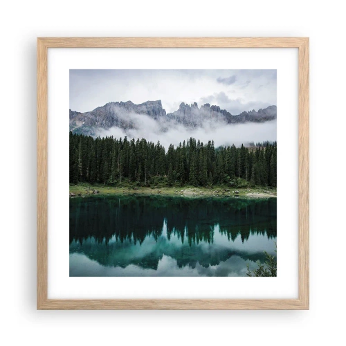 Poster în ramă de stejar deschis - Liniște, liniște, să nu trezim apa care doarme... - 40x40 cm