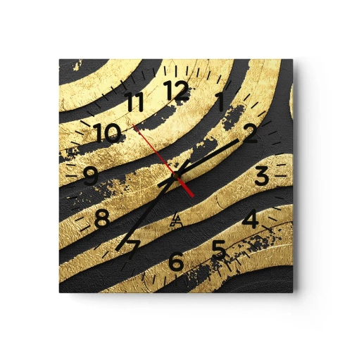 Ceas de perete - Ceas pe sticlă - Totul curge - 30x30 cm