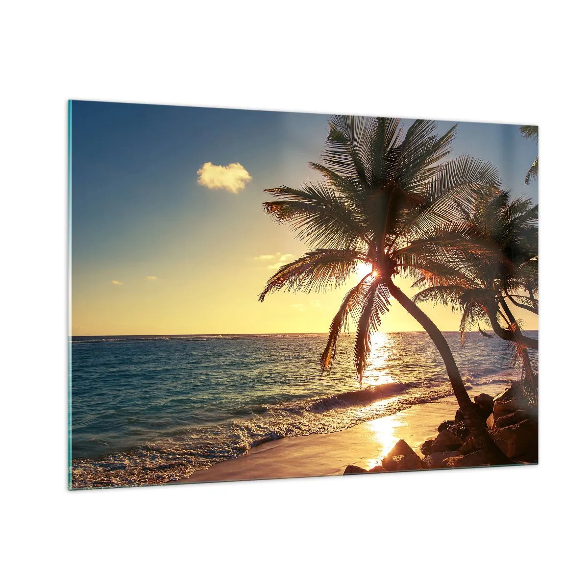 Tablou pe sticlă - Vara sub palmieri - 100x70 cm