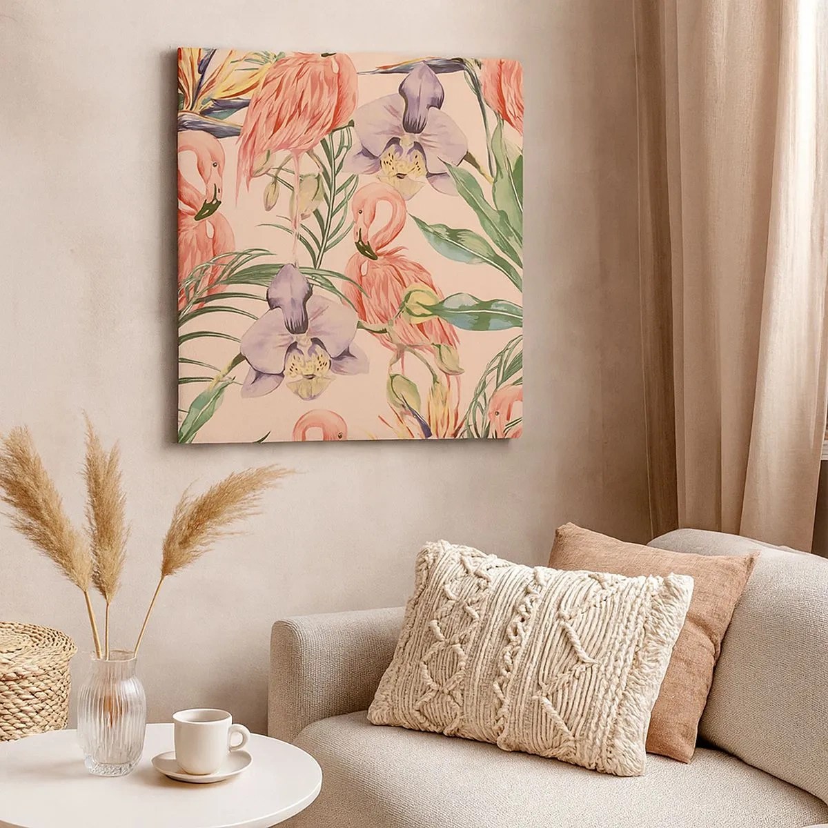 Tablou pe pânză - Balet floral roz - 30x30 cm