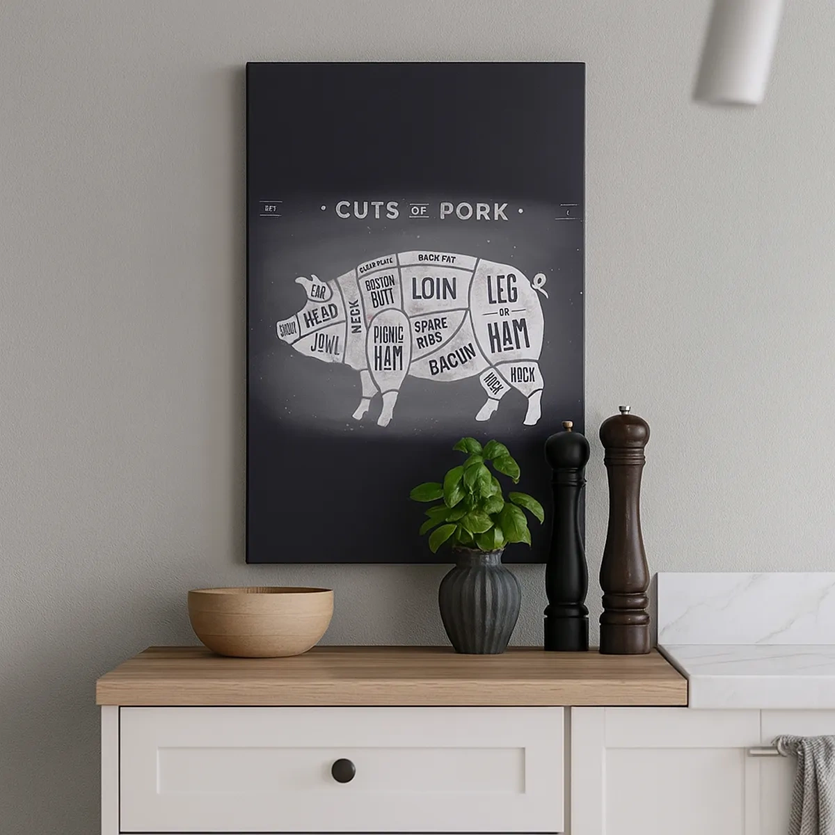 Tablou pe pânză - Abecedar de măcelar - 50x70 cm