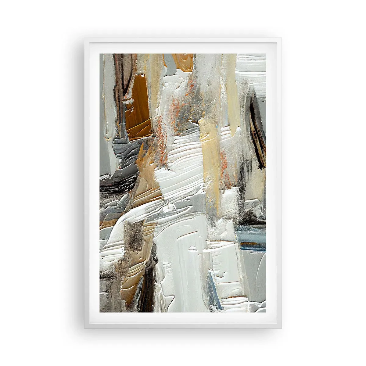 Poster în ramă albă - Stratificare colorată - 61x91 cm