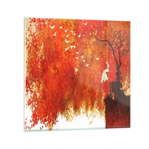 Tablou pe sticlă - Va zbura cu ei? - 30x30 cm