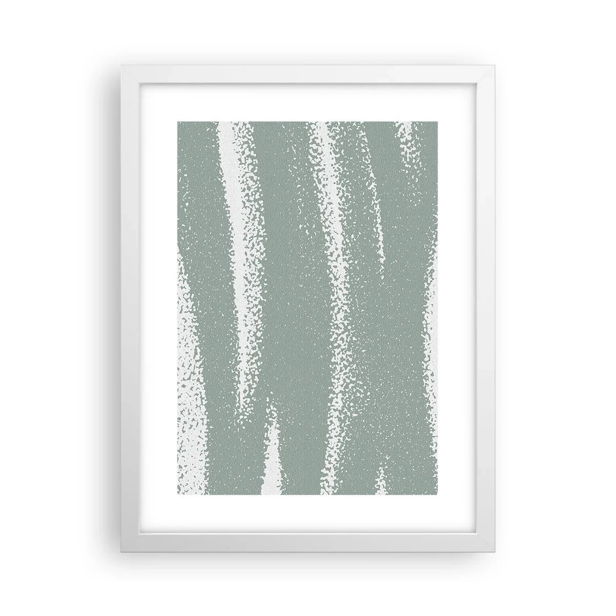 Poster în ramă albă - Abstracție în stil de iarnă - 30x40 cm