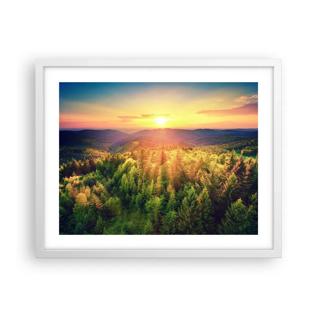 Poster în ramă albă - Vârfuri și culmi - 50x40 cm