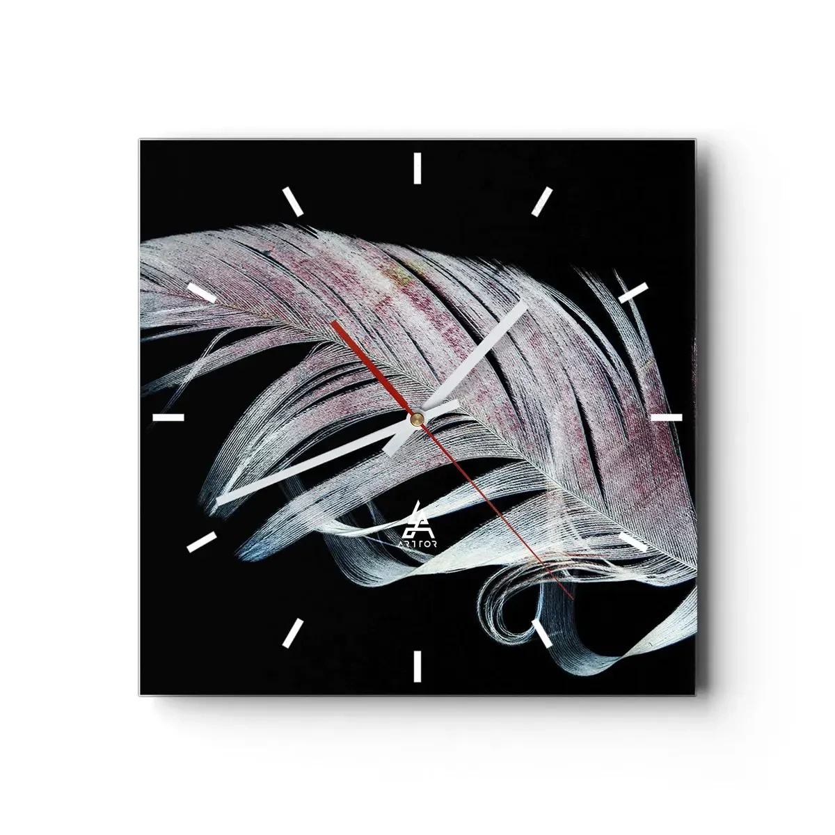 Ceas de perete - Ceas pe sticlă - Gândește-te la atingere - 40x40 cm