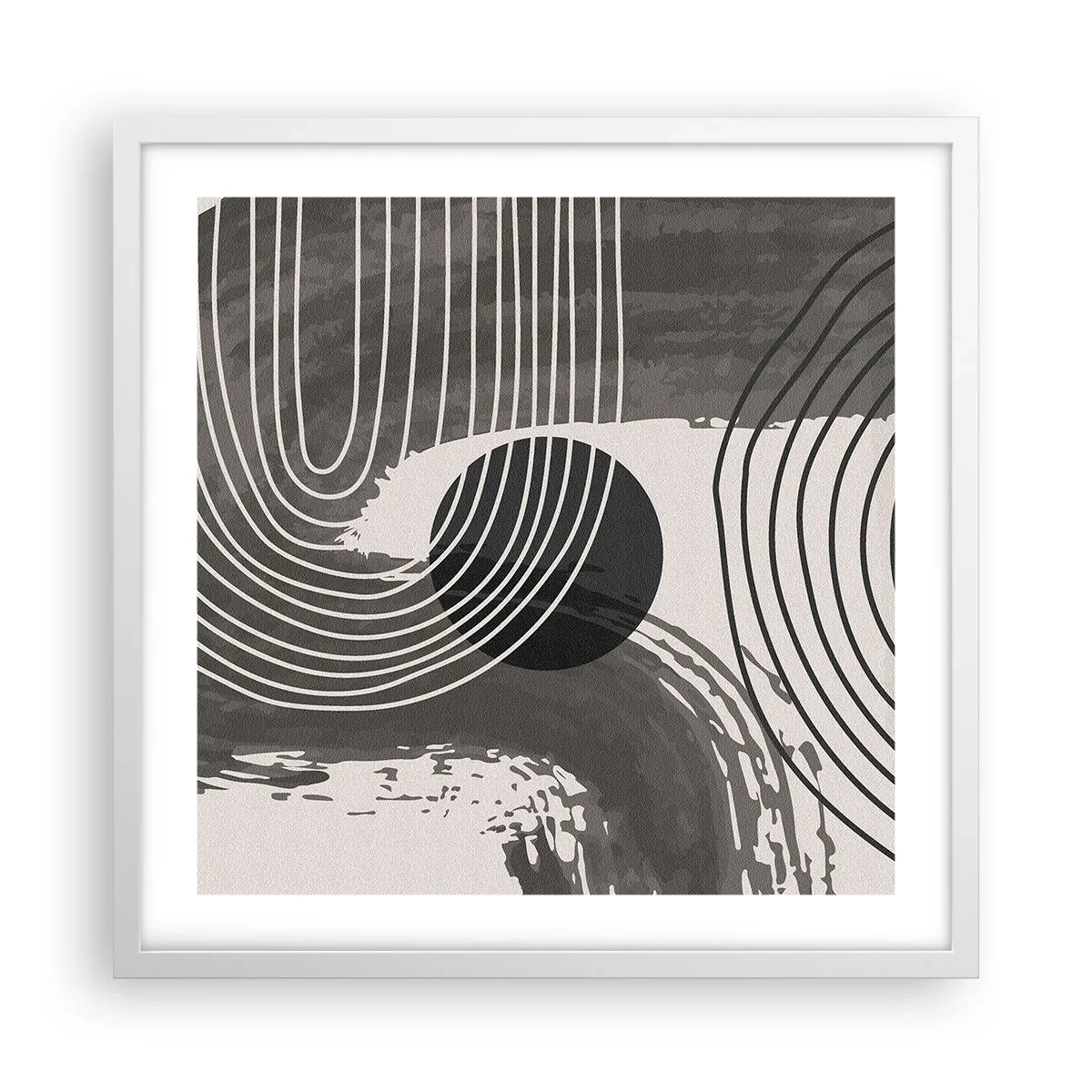 Poster în ramă albă - Ovalul câștigă - 50x50 cm