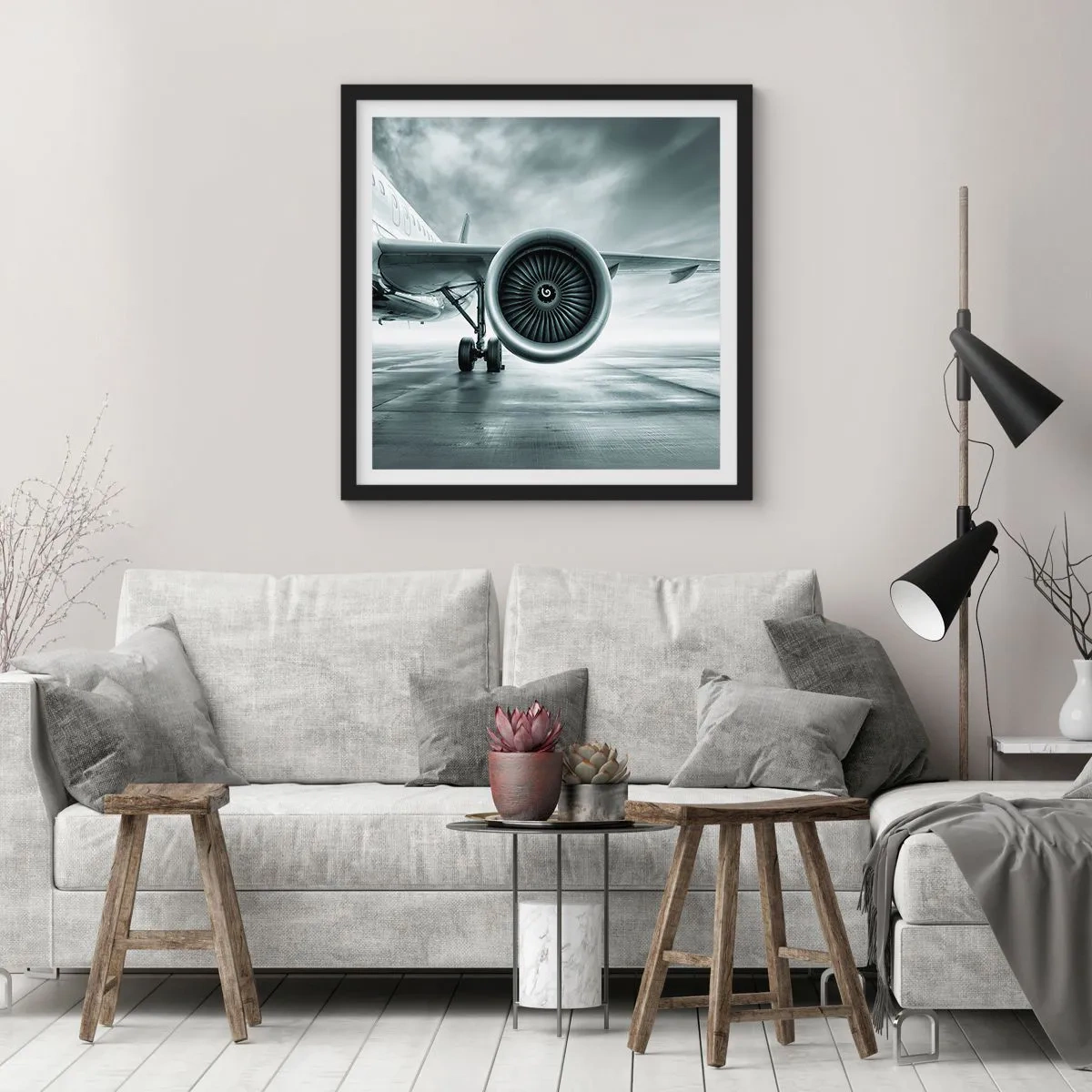 Poster în ramă neagră - Ce putere! - 60x60 cm