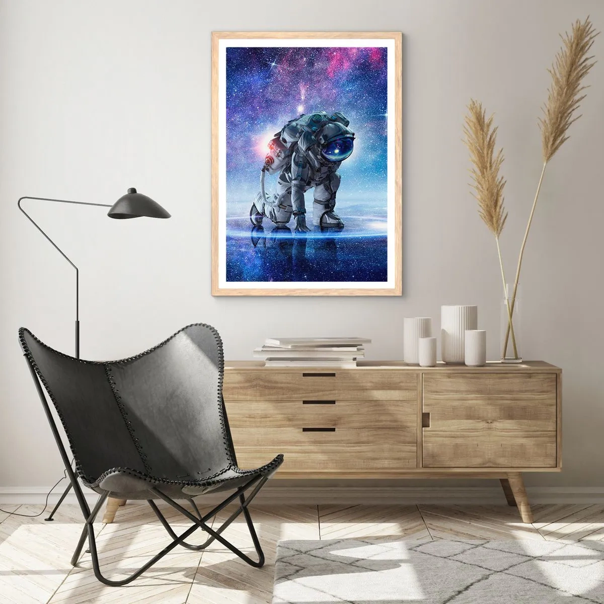 Poster în ramă de stejar deschis - Cerul înstelat de deasupra mea - 70x100 cm