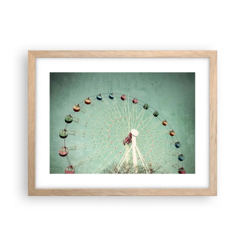 Poster în ramă de stejar deschis - Poftim la joacă - 40x30 cm