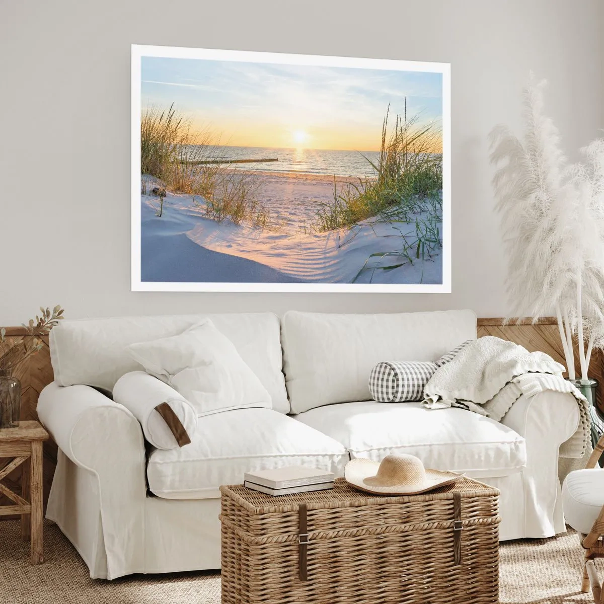 Poster - Zumzet de mare, o plajă sălbatică printre ierburi... - 91x61 cm
