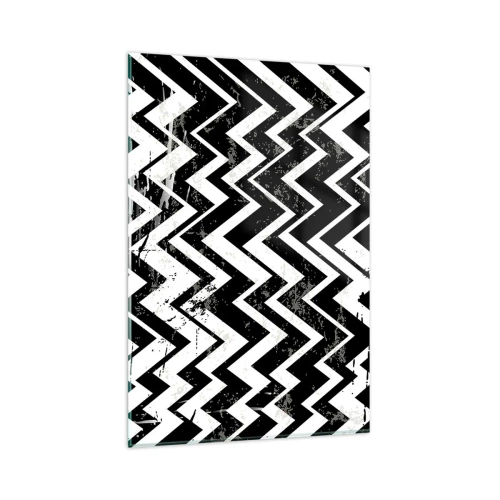 Tablou pe sticlă - Zig-alb, zag-negru - 80x120 cm