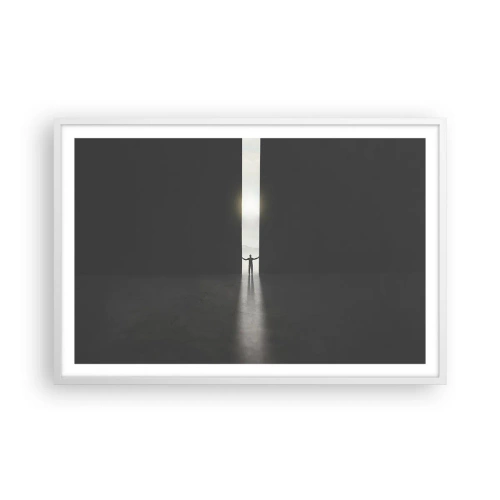 Poster în ramă albă - Un pas spre un viitor luminos - 91x61 cm