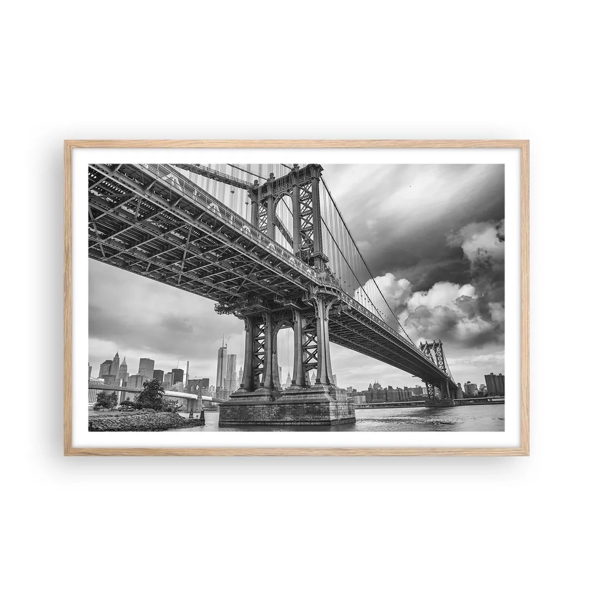 Poster în ramă de stejar deschis - Spre inima orașului - 91x61 cm