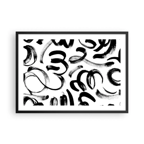 Poster în ramă neagră - Negru pe alb - 70x50 cm