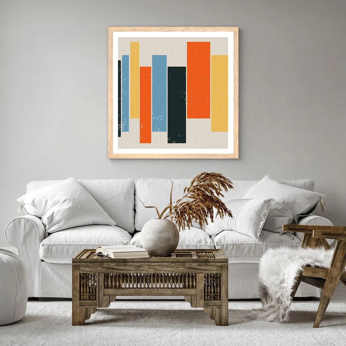 Poster în ramă de stejar deschis - Înregistrare muzicală - 50x50 cm