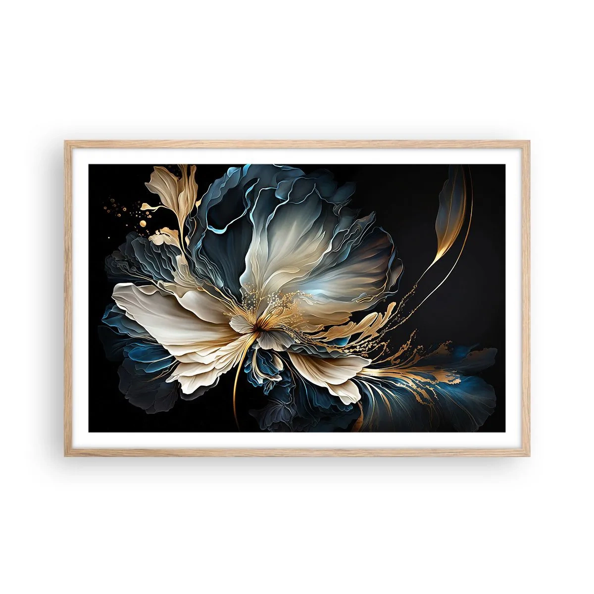 Poster în ramă de stejar deschis - Povestea unei flori de iubire - 91x61 cm