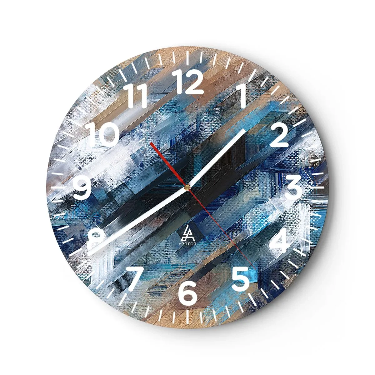 Ceas de perete - Ceas pe sticlă - Pe o pantă albastră - 40x40 cm
