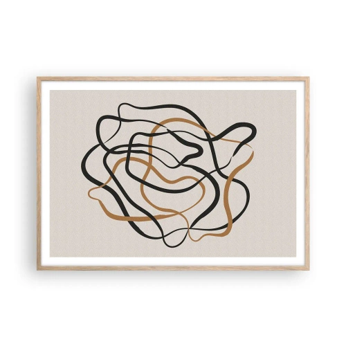 Poster în ramă de stejar deschis - Totul s-a încurcat - 100x70 cm