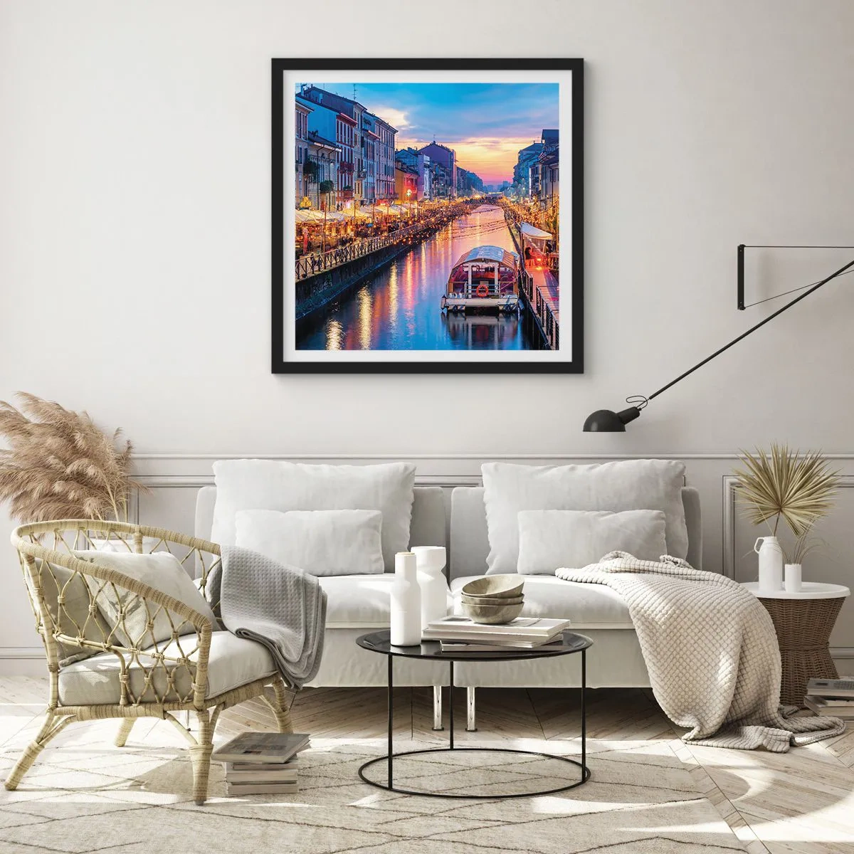 Poster în ramă neagră - O seară de lumină și distracție - 30x30 cm