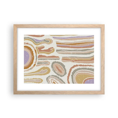 Poster în ramă de stejar deschis - Secțiuni colorate - 40x30 cm