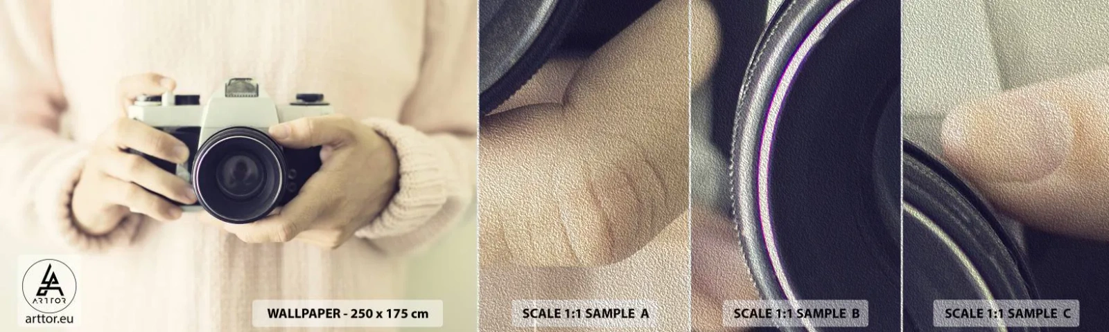 Mostră tapet Premium Sand - Pentru a vedea mai multe... - aparat foto, Epocă, Fotografie - 100x30 cm