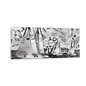 Tablou pe sticlă - Între valuri - 100x40 cm
