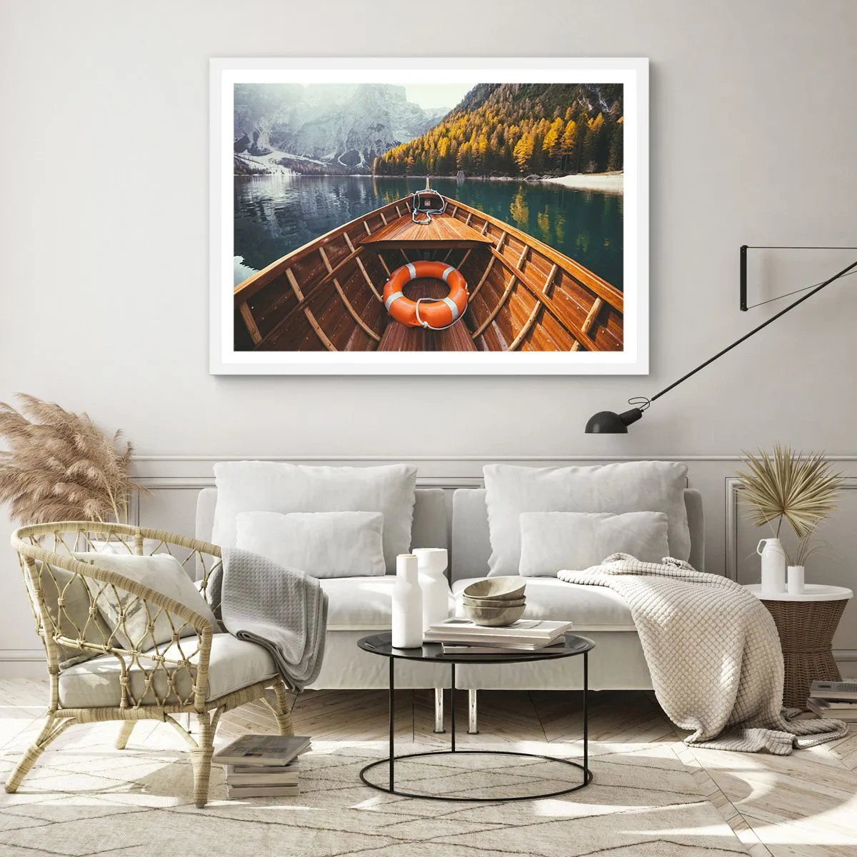 Poster în ramă albă - Excursie pe munte - 40x30 cm