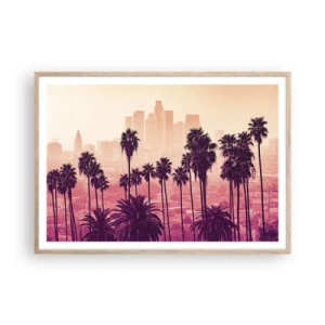 Poster în ramă de stejar deschis - Peisaj din California - 100x70 cm