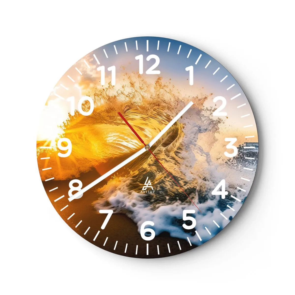 Ceas de perete - Ceas pe sticlă - Joc în nisip - 30x30 cm